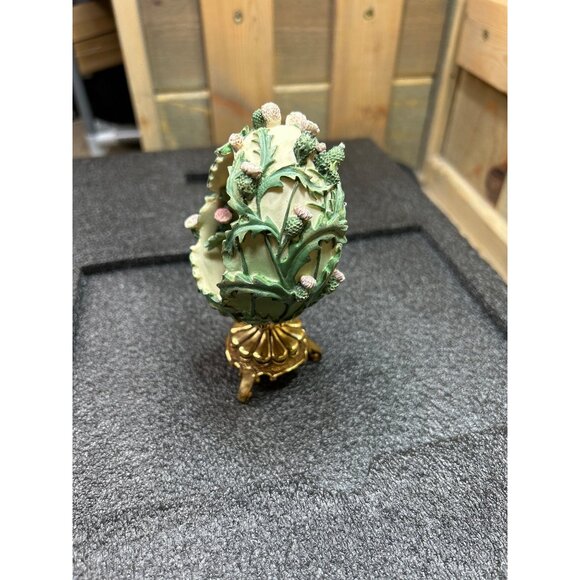 House Of Faberge Hummingbird Egg "Jewels In The Garden" W/Stand By Franklin Mint - Picture 3 of 11